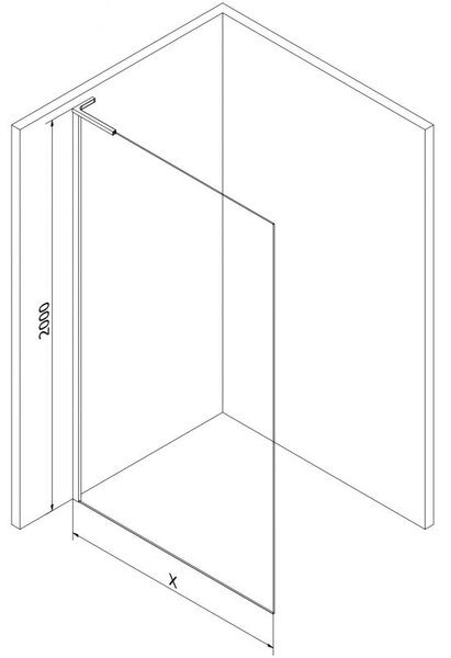 Mexen Kioto-X L ścianka prysznicowa Walk-in 60 x 200 cm, transparent 10 mm, chrom - 800-060-107-01-00-X
