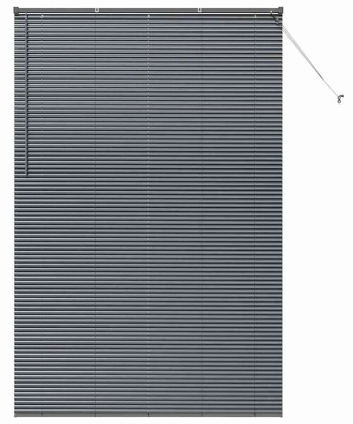 Nowoczesne żaluzje weneckie ciemnoszare 220 x 145 cm z aluminium