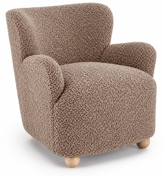 Skandynawski minimalistyczny fotel do salonu cappuccino F1-N85