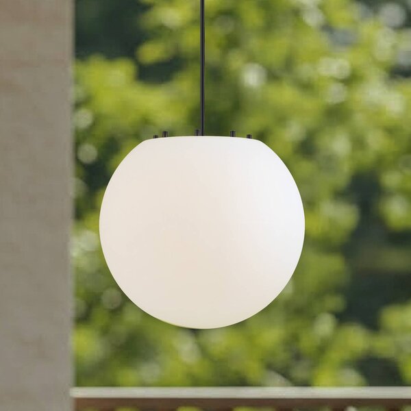 Lampa wisząca zewnętrzna Lindby Alea, biała, tworzywo sztuczne, Ø 38 cm Alea Lindby, możliwość ściemniania, biały / opal, tworzywo sztuczne, nowoczesny