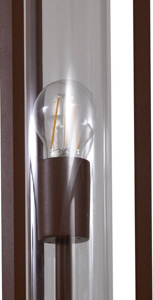 Lucande lampa zewnętrzna Alivaro, kolor rdzy, 220 cm, E27, IP65 Alivaro Lucande, możliwość ściemniania, brązowy / rdzawy, aluminium, nowoczesny