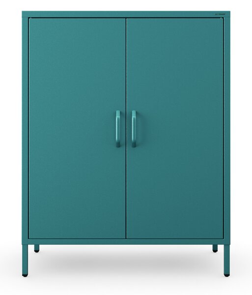 Szafka metalowa niska na nóżkach z półkami morska, 800x1015x400 mm: VITO Modern