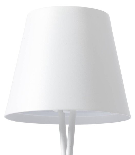 Akumulatorowa lampa stołowa LED Lindby Janea CROSS, biały, metal Lindby, możliwość ściemniania, biały / opal, metal, nowoczesny