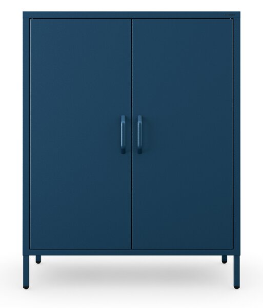 Szafka metalowa niska na nóżkach z półkami granatowa, 800x1015x400 mm: VITO Modern
