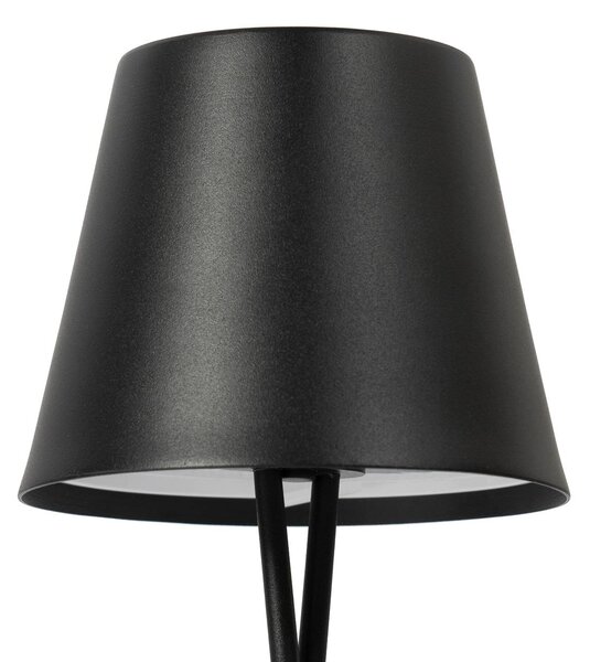 Akumulatorowa lampa stołowa LED Lindby Janea CROSS, czarna, metalowa Lindby, możliwość ściemniania, czarny, metal, nowoczesny