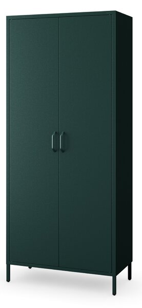 Szafa na ubrania metalowa loftowa na nóżkach butelkowa zieleń, 800x1850x450 mm: FLAVIO Modern