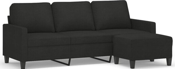 Sofa 3-osobowa z podnÃ³Å¼kiem, czarna, 180 cm, tkaninÄ