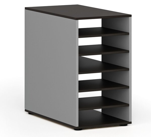 Szafka z półkami do biurka PRIMO GRAY, prawa, szary/wenge
