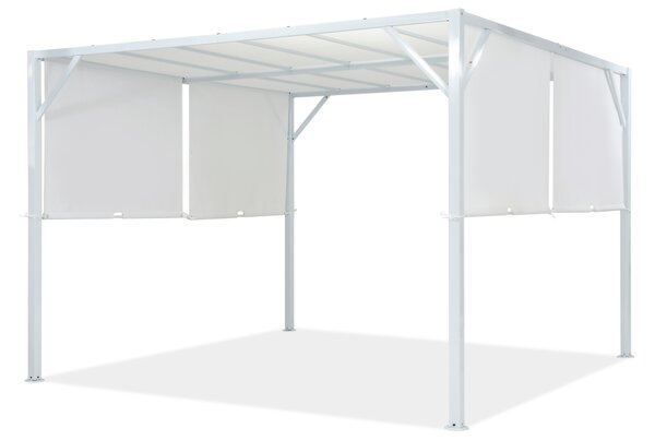 Metalowa pergola tarasowa Santorini 3 x 3 m biała Garden Point