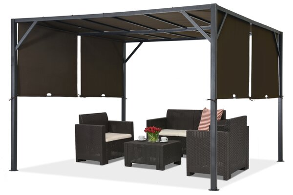 Pergola tarasowa metalowa Santorini 3 x 4m brązowa Garden Point