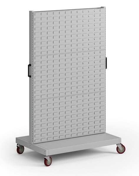 Stojak na kółkach, 6x panel na pojemniki, 960 x 640 x 1605 mm