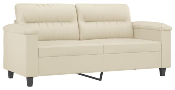 Sofa, 2-osobowa kremowy, 140 cm, sztuczna skÃ³ra