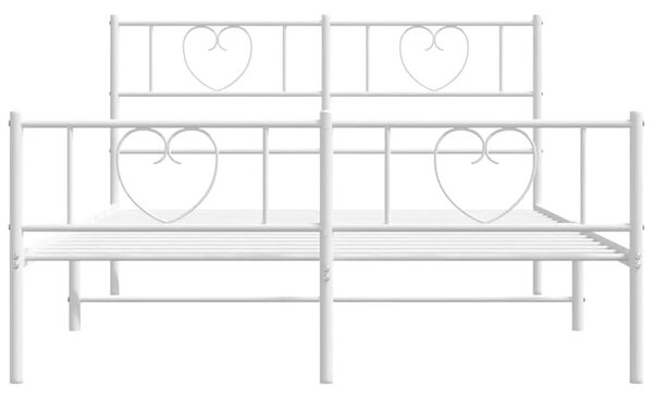 Białe metalowe łóżko małżeńskie 140x200 cm W0-N28