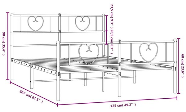 Białe metalowe łóżko rustykalne 120x200 cm N8-B43