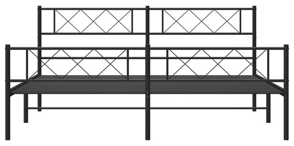 Czarne metalowe łóżko małżeńskie 180x200cm C3-T80