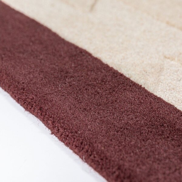 Bordowy/w naturalnym kolorze wełniany dywan tkany ręcznie 200x290 cm Apex Border Wool – Flair Rugs