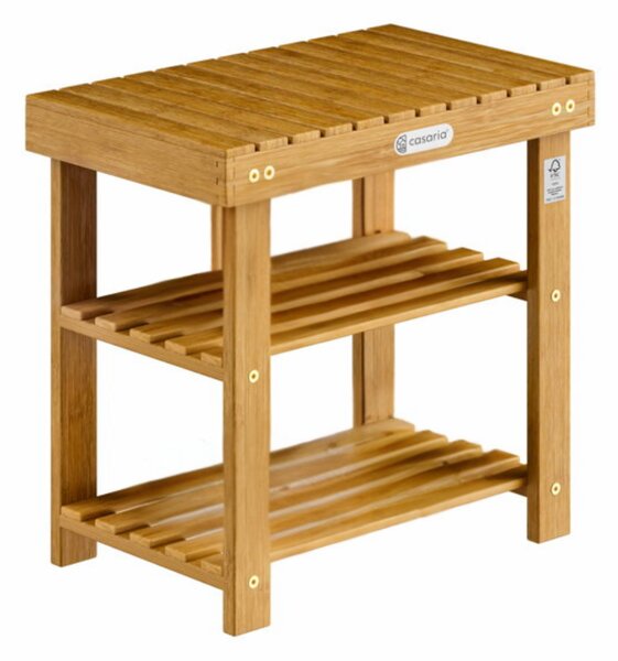 Ławka do przedpokoju z miejscem na buty NINA, 50x33x46cm, naturalny brąz Casaria