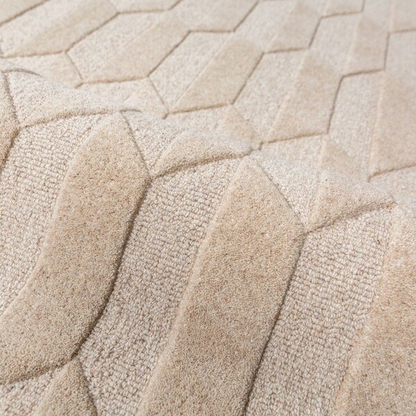 Bordowy/w naturalnym kolorze wełniany dywan tkany ręcznie 200x290 cm Apex Border Wool – Flair Rugs