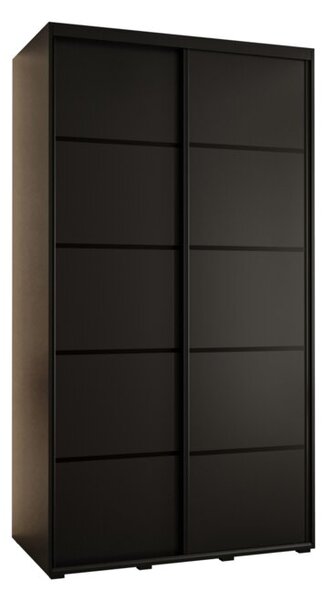 Szafa przesuwna wysoka Davos 4 140, gł. 60 cm czarny + czarny + czarny