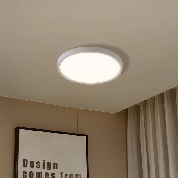 Inteligentna lampa sufitowa Deika Lindby, możliwość ściemniania, biały / opal, salon / jadalnia, tworzywo sztuczne, nowoczesny