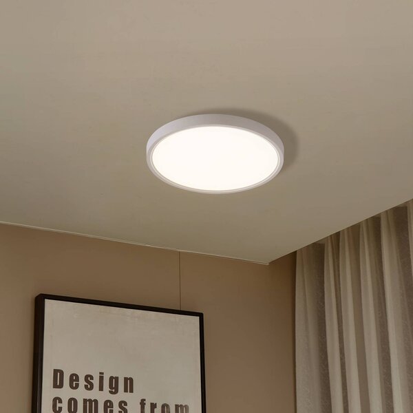 Inteligentna lampa sufitowa Deika Lindby, możliwość ściemniania, biały / opal, salon / jadalnia, tworzywo sztuczne, nowoczesny