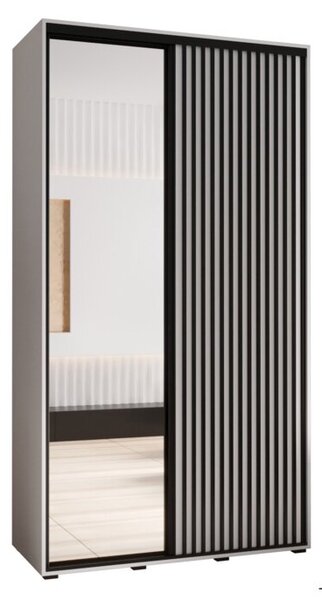 Szafa przesuwna wysoka Lanko 2 140, gł. 60 cm biały + biały + czarny