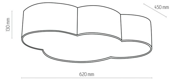 Lampa sufitowa Cloud TK Lighting, możliwość ściemniania, fioletowy / różowy / bladoróżowy, pokój dziecięcy, tkanina / materiał / jedwab, młodzieżowy