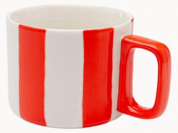 Komplet ręcznie malowanych kubków Stripes, 4 elem