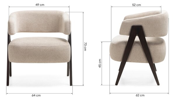 PROMOCJA Beżowy designerski fotel MIZU II. jakość Alia 18