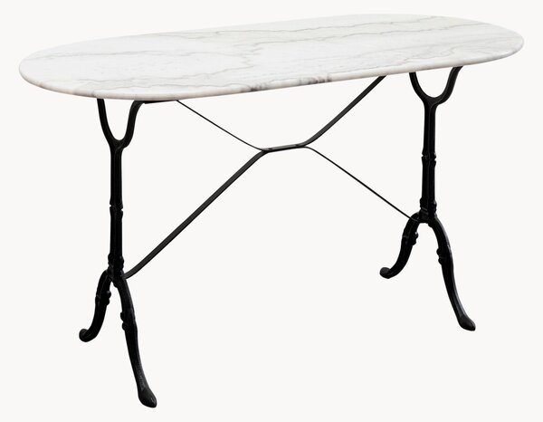 Owalny stół do jadalni z marmurowym blatem Kaffeehaus, 120 x 60 cm
