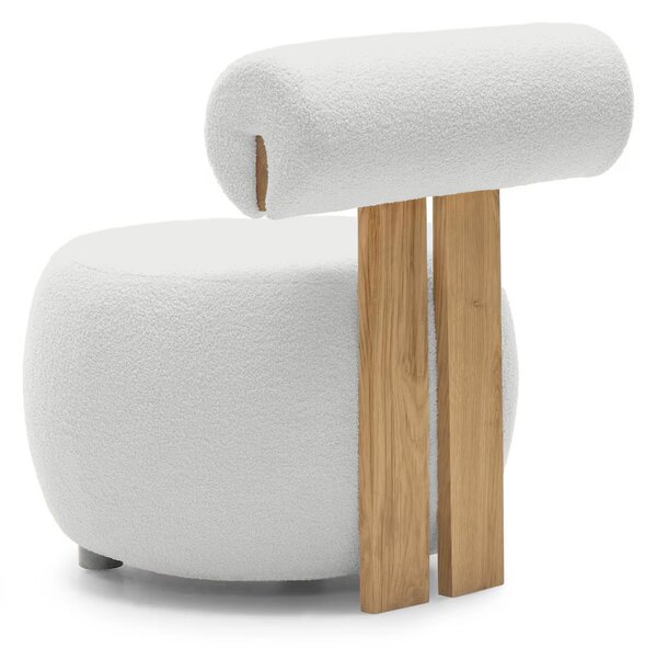 Biały designerski fotel HANNA, dąb Now or never 01