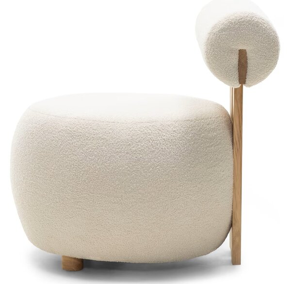 Kremowy designerski fotel HANNA, dąb nezapínat!