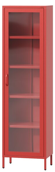 Witryna do salonu LUIGI 500 x 1800 x 350 mm, Modern: czerwona