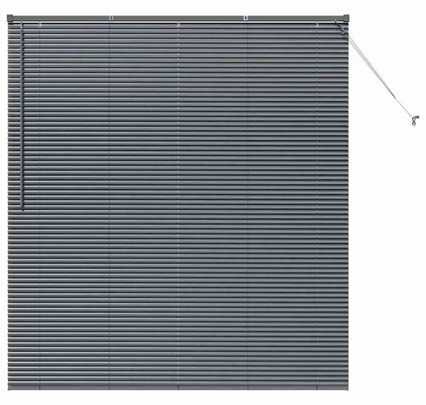 Nowoczesne żaluzje weneckie ciemnoszare z aluminium 175 x 155 cm