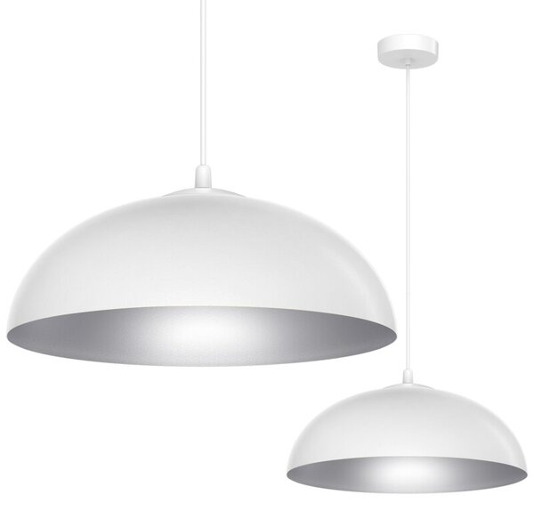 Lampa wisząca Light Home LH Misa 1xE27 klosz 37cm biały/srebrny