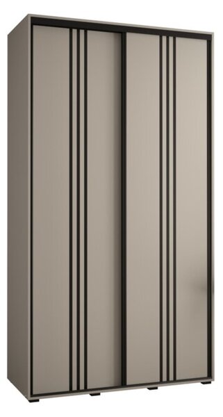 Szafa przesuwna wysoka Dakota 6 130, gł. 60 cm kaszmir + kaszmir + czarny