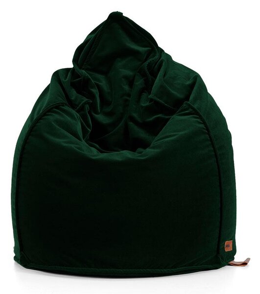 Pufa Sack AllureVelvet – aksamitna pufa sako premium zielony butelkowy
