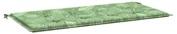 Poduszka na ławkę ogrodową, wzór w liście, 120x50x4 cm, tkanina