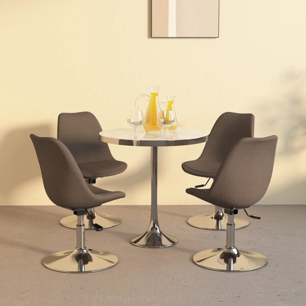 Obrotowe krzesła stołowe, 4 szt., kolor taupe, obite tkaniną