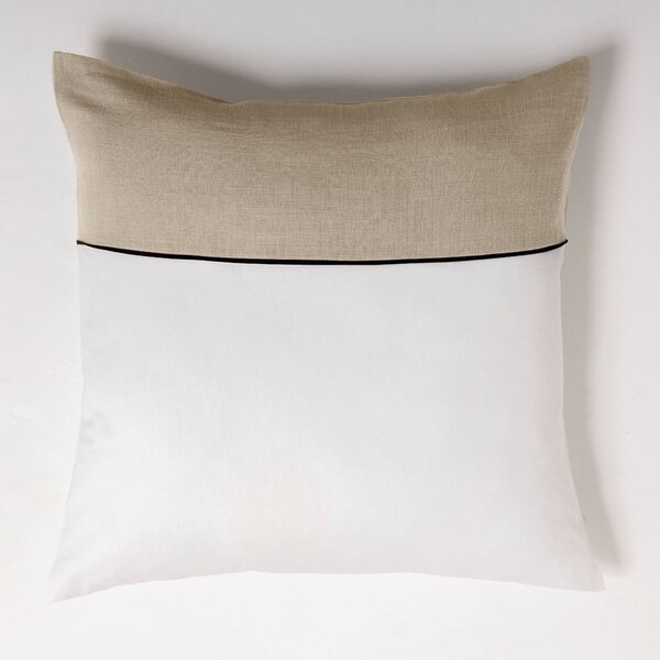 Biało-beżowa bawełniana pościel dwuosobowa 240x220 cm Gabrielle – douceur d'intérieur