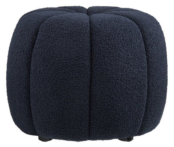 Ciemnoniebieski puf z materiału bouclé Paisley – House Nordic