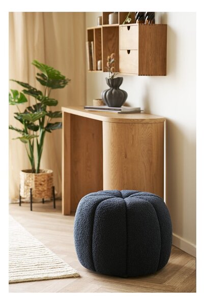 Ciemnoniebieski puf z materiału bouclé Paisley – House Nordic