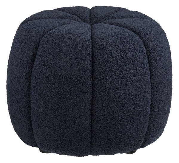 Ciemnoniebieski puf z materiału bouclé Paisley – House Nordic