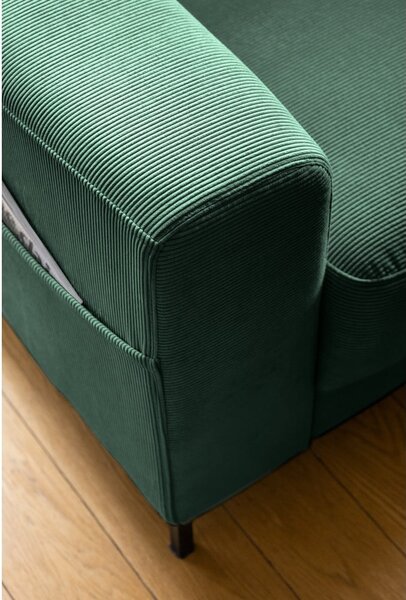 Ciemnozielony sztruksowy fotel Lofty Lilly – Miuform