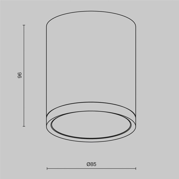 Maytoni downlight Hoop, biały, wysokość 10 cm, Ø 8,5 aluminium GX53 możliwość ściemniania, biały / opal, salon / jadalnia, aluminium, nowoczesny