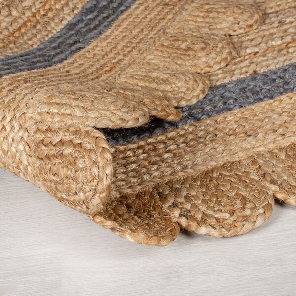 Szaro-naturalny chodnik z juty tkany ręcznie 80x230 cm Grace Grey – Flair Rugs