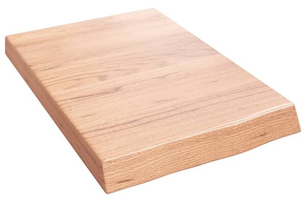 Półka, brązowa, 40x60x(2-6) cm, lakierowane lite drewno dębowe