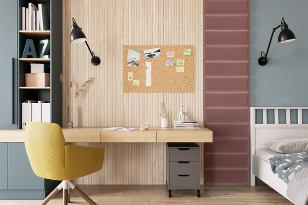 Tapicerowany panel ścienny QUADRATTA 20x60 cm - różne kolory Kolor: Jasnoszary