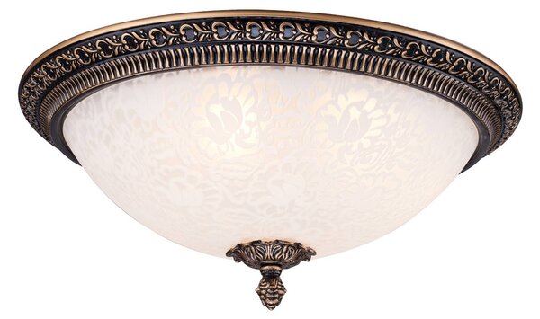 Maytoni Lampa sufitowa Pascal, możliwość ściemniania, brązowy / mosiężny, salon / jadalnia, szkło, dworkowy / rustykalny