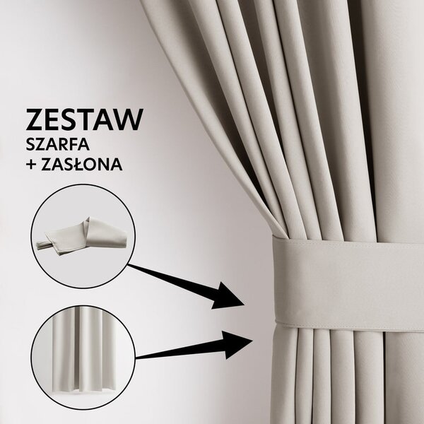 Beżowa zasłona częściowo zaciemniająca (dimout) 140x175 cm Kierra – Restilo